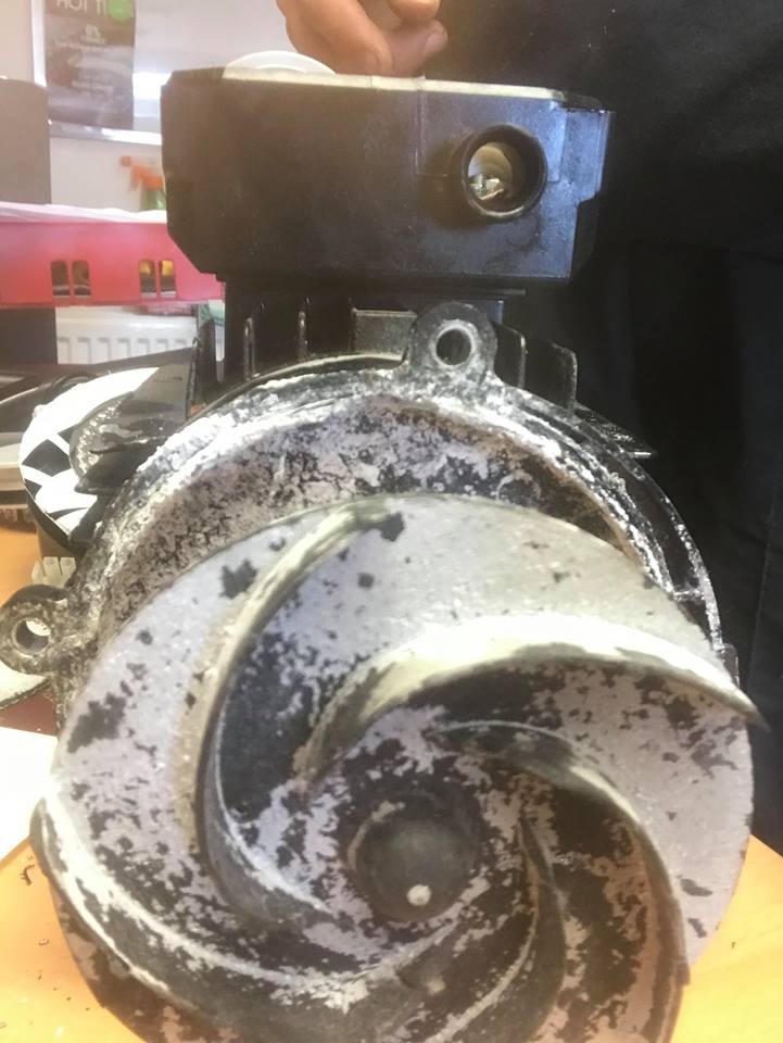 damaged hot tub pump