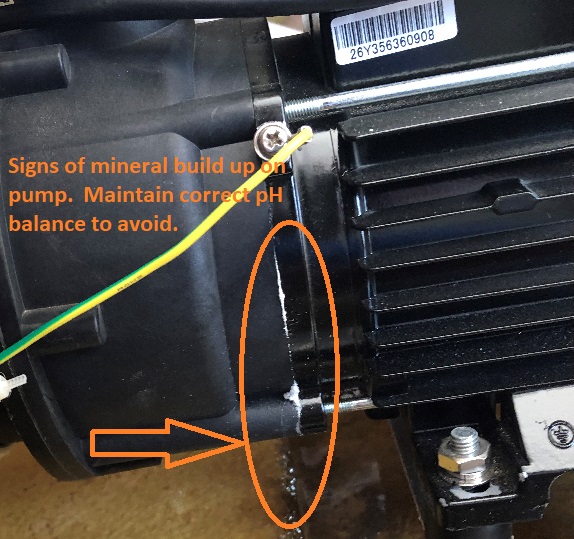 mineral calcium damage on hot tub pump