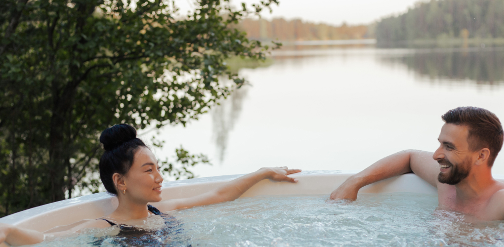 couple in hot tub