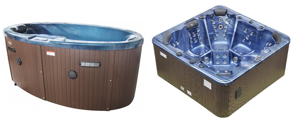 small and large hot tub