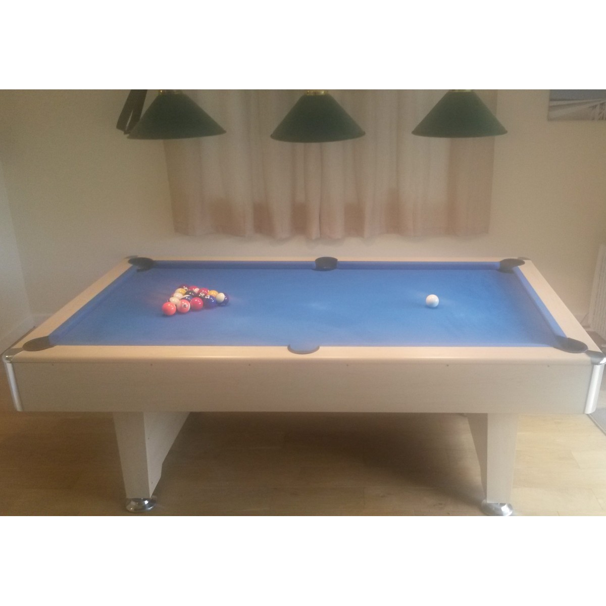 7ft Cobra Premier Slate Bed Pool Table, Oak Effect, Blue